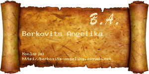 Berkovits Angelika névjegykártya